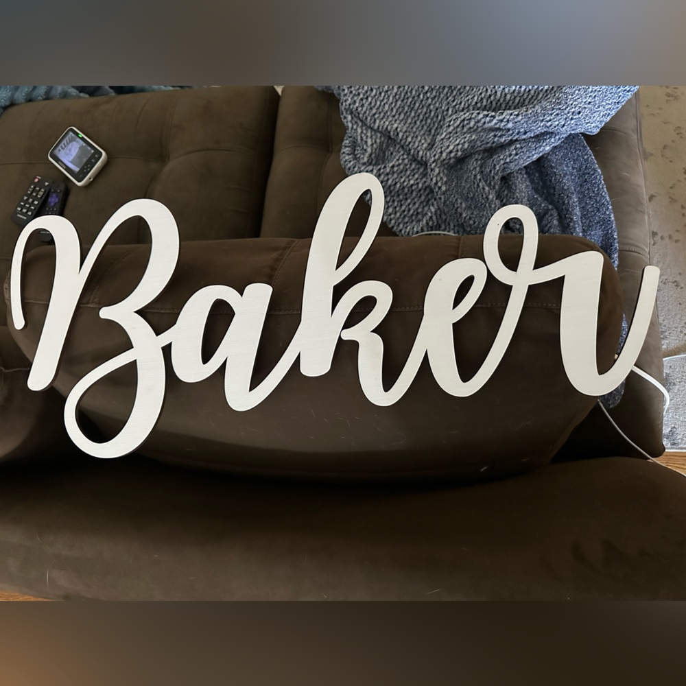 BAKER baby name wall decor